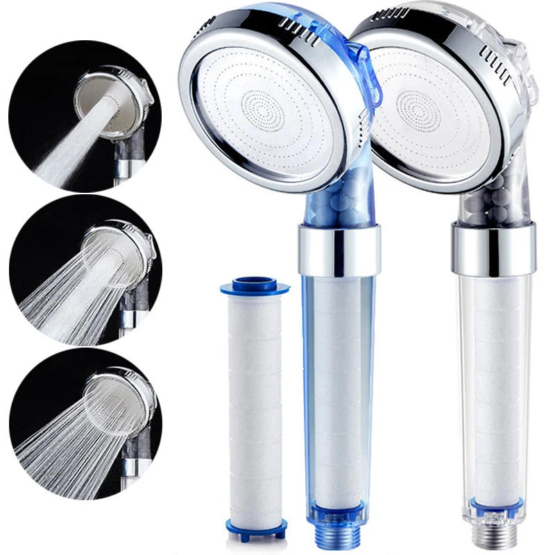 Filtered Shower Head High Pressure Water Saving Nozzles 3 Modes Adjustable Shower Head Massage Bathroom Accessories New Shower