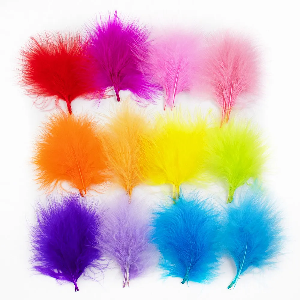 50pcs Fluffy Marabou Turkey Feathers 7-12cm for Crafts Wedding Party Decoration Fly Tying Material Jewellery Feather Accessory