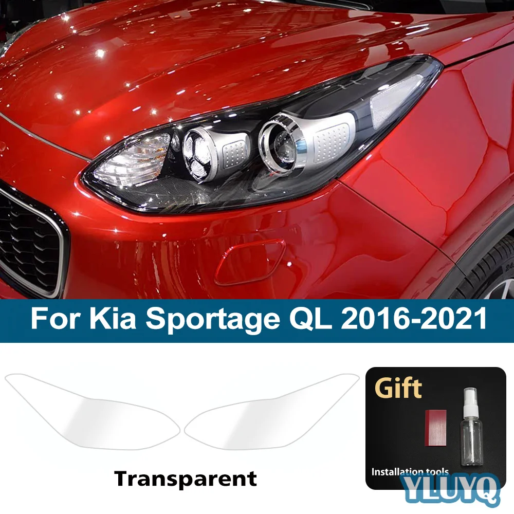 For 2016-2026 Kia Sportage NQ5 QL Smoke Black High-Gloss Pre-Cut TPU Headlight Protective Film PPF Anti-Scratch Vinyl Wrap Kit