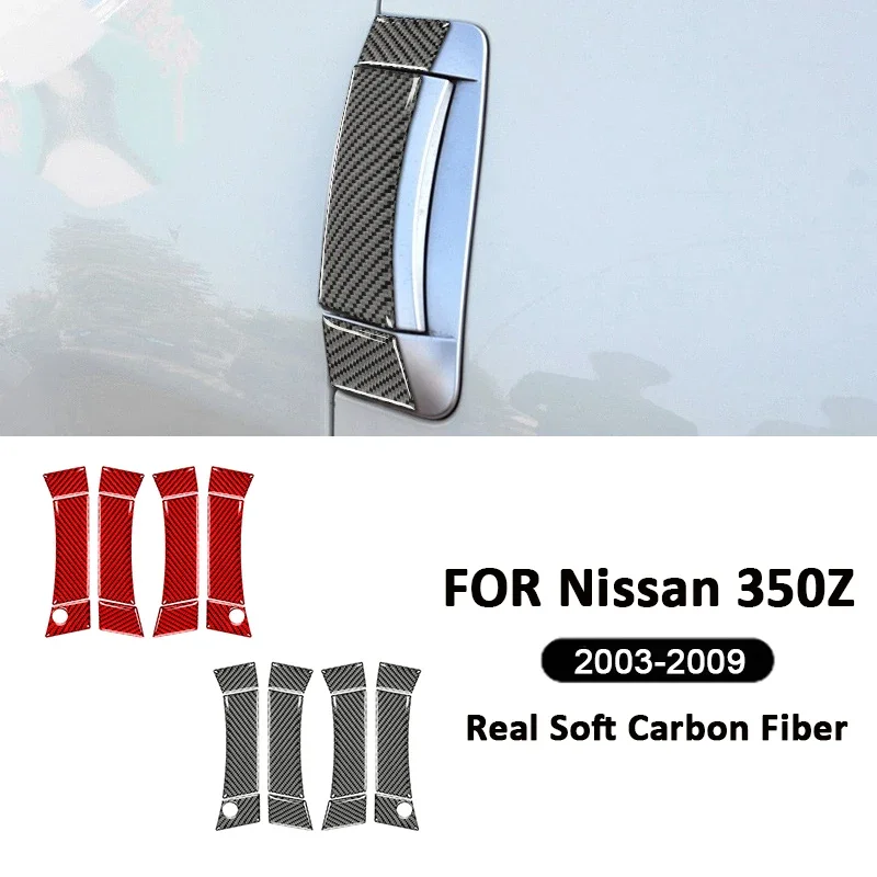 

Carbon Fiber Car Outer Door Pull Handle Trim Strips Exterior Decorative Sticker For Nissan 350Z 2003-2009 Auto Accessories