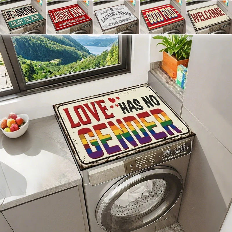 

Diatom Mud Washing Machine Cover Soft Fast Drying Dust Proof Microwave Fridge Top Protector Mat Table Placemat Funda Secadora