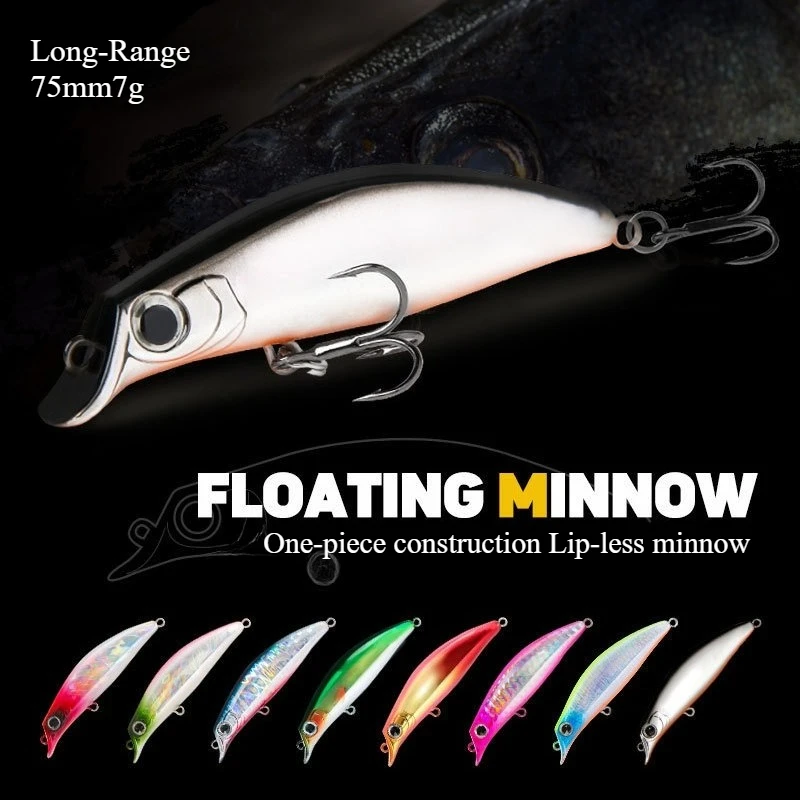 طويلة المدى العائمة الشفاه أقل البلمة 75 مللي متر 7 جرام إغراء الطعم الاصطناعي الصيد معالجة اكسسوارات جمع #1