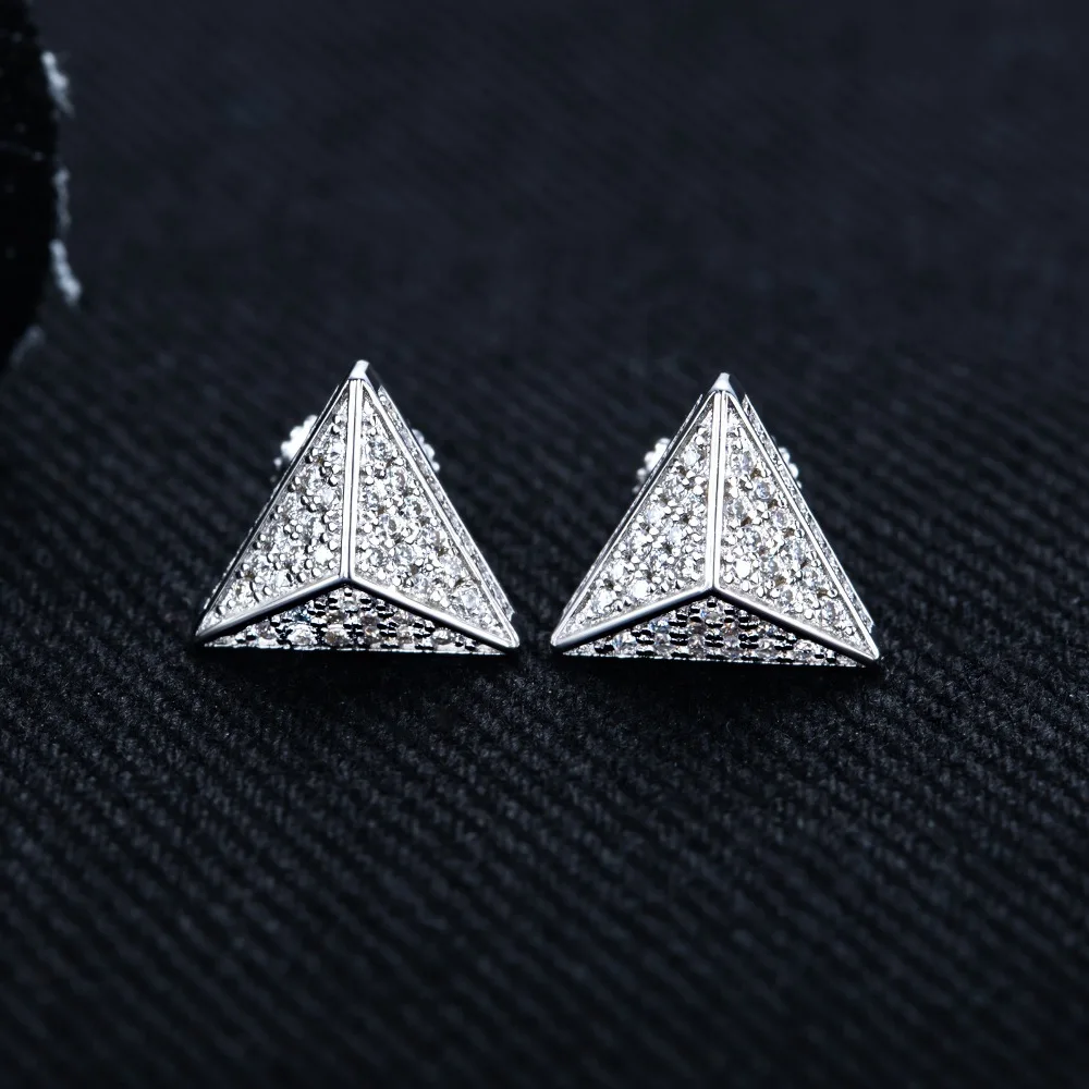 

Luxury Sparkling Full Moissanite Women Stud Earrings - 925 Sterling Silver Ear Earrings & Wedding Engagement Party Jewelry Gift