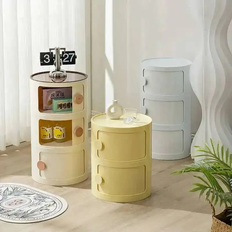 

Home Simple Table Creative Bedside Round Nordic Bedroom Storage Cabinet Internet Celebrity Plastic Cartoon Ins Small Cabinets