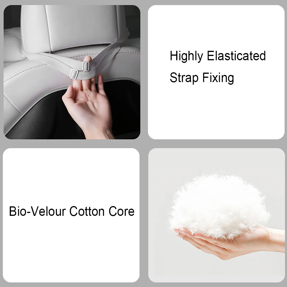 Appui-tête de siège de voiture en daim, coussin d'oreiller confortable, Support lombaire, noir/blanc, pour Tesla modèle 3 Y S X