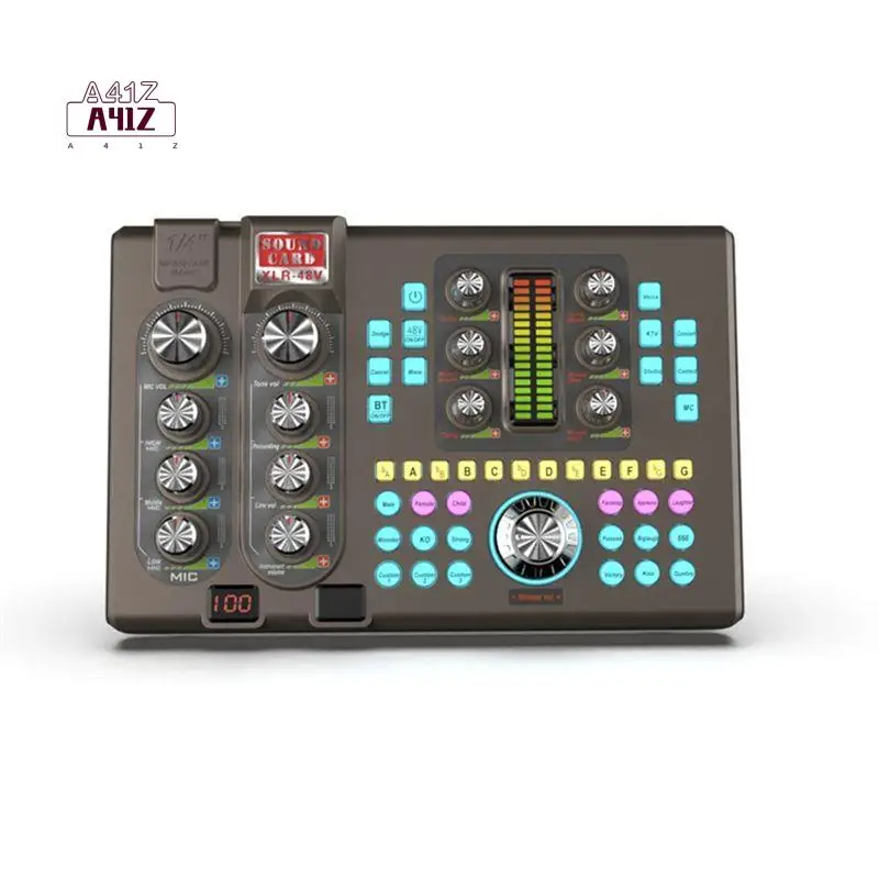 A41Z-SK80 Sound Card Bluetooth Stereo Five-Channel Audio Sound Card With Singing Sound Card For Outdoor Live Broadcast