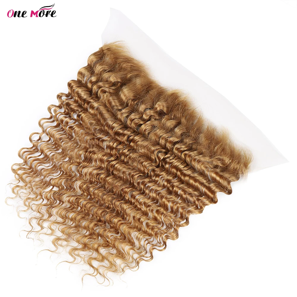 #27 Honey Blonde Deep Wave Lace Frontal 13X4 Lace Closure Transparent Lace Closure 4X4 Lace Frontal For Women Human Hair