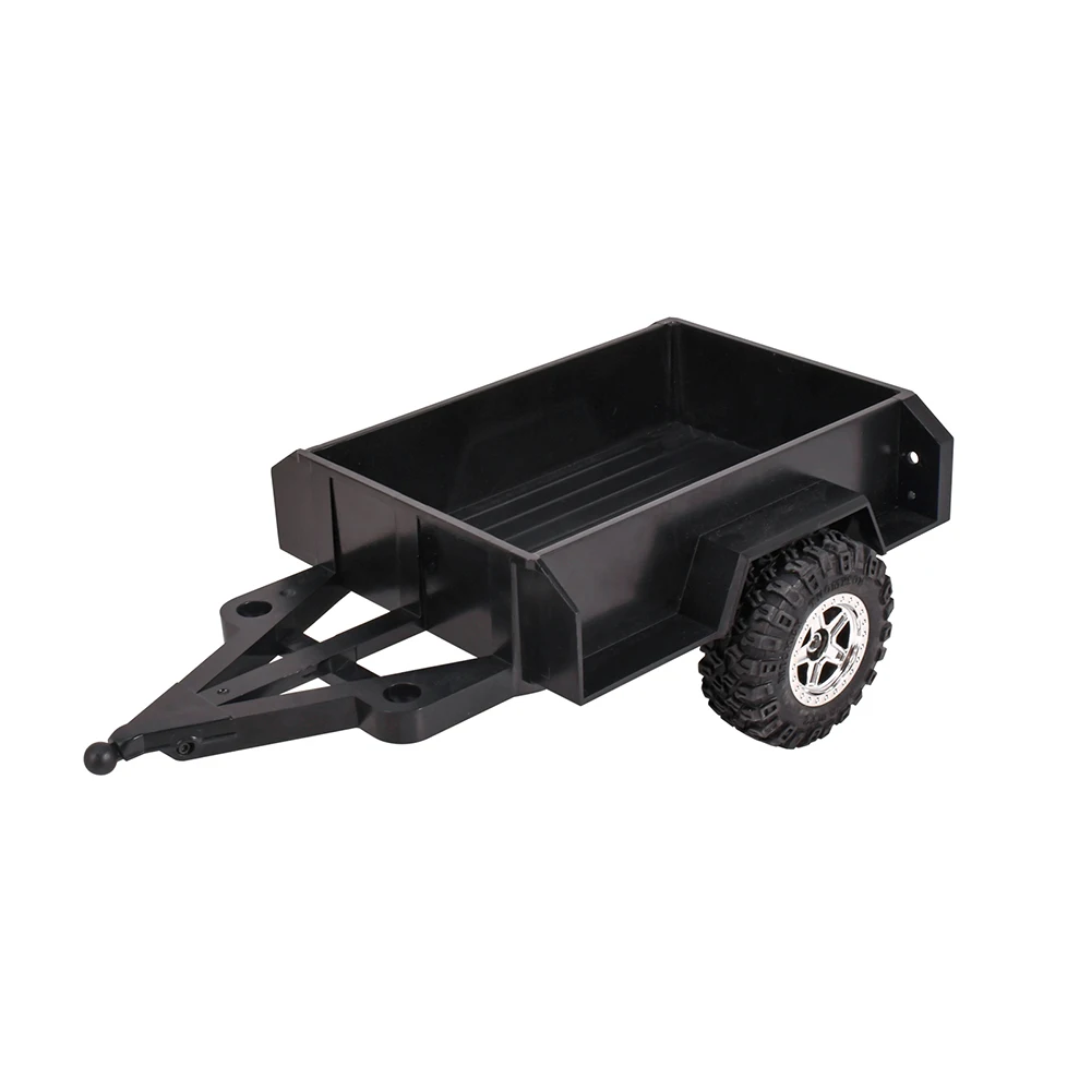 9IMOD Utility Trailer Flotbed Voertuig Troiler met Balhoofd Hitch Twin-Axis Trailer voor 1/18 RC Crawler Auto TRX4M Upgrade