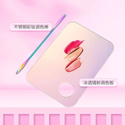 Acrylic palette painting palette ice transparent square drawing board gouache watercolor color mixing tools palette stick set