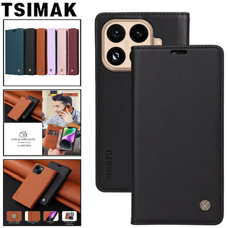 Ledertasche Für Xiaomi 11T 12T 13T 14T 15T Pro Starke Magne Flip Brieftasche Leder Abdeckung für Xiaomi Mi 15T Pro 15T 15TPro Fundas