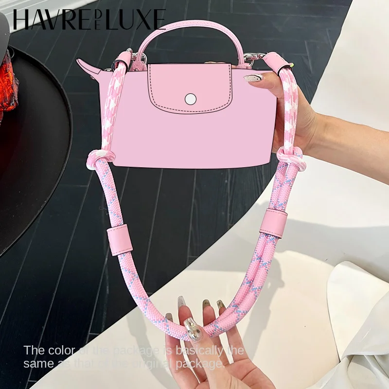 HAVREDELUXE Bag Strap For Longchamp Mini Bag Modified Strap Nylon Rope Punch-free Shoulder Strap 78cm/100cm