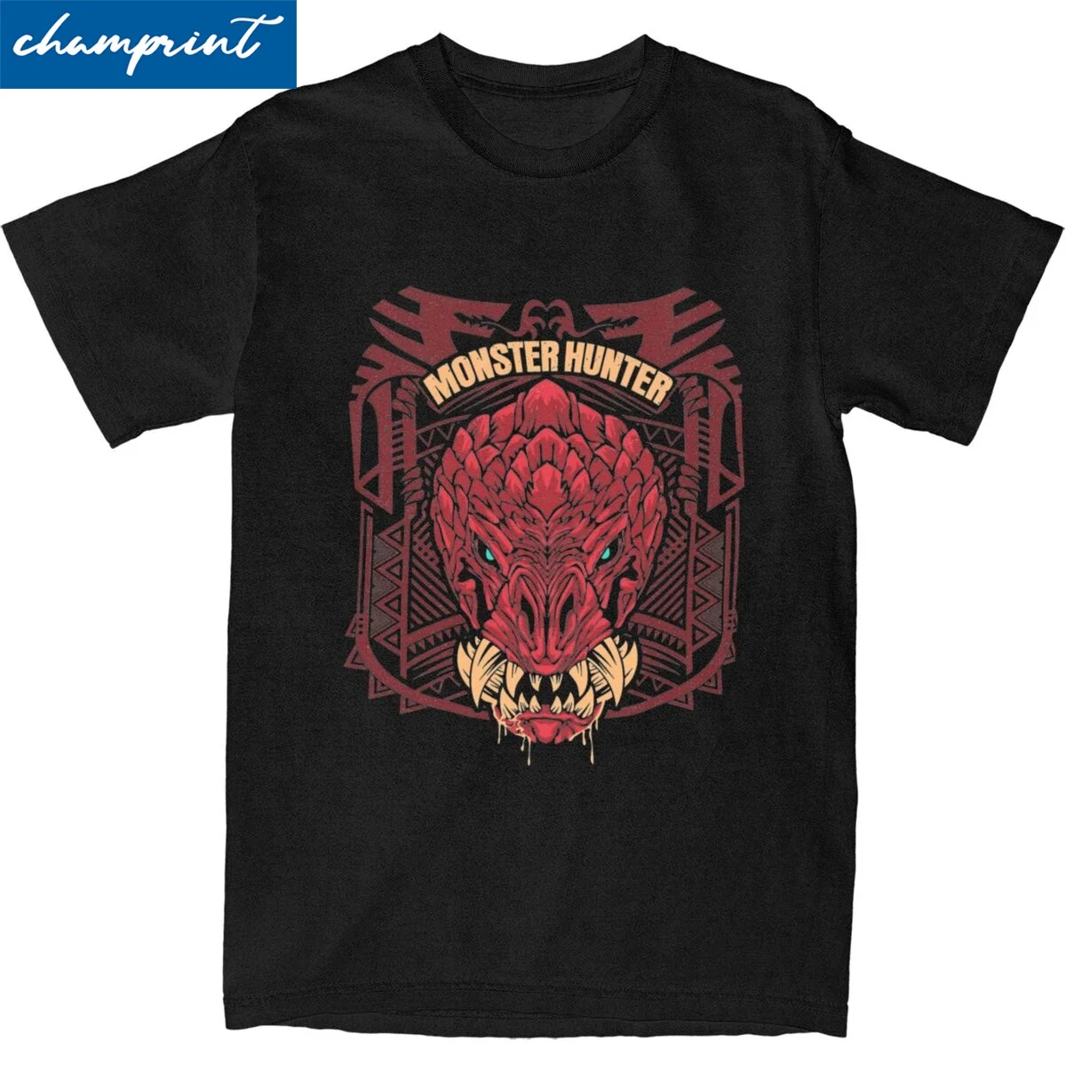 Streetwear Odogaron Monster Hunter T-Shirt Men 100%Cotton Short Sleeve Crewneck Summer Clothes