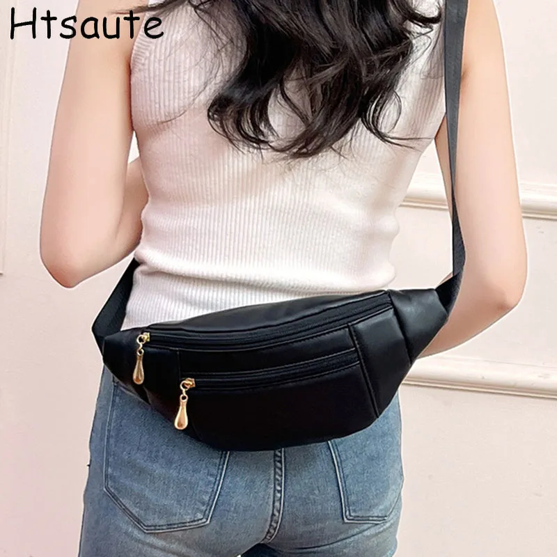

Fashion Women Crossbody Bag PU Leather Chest Pack Trendy Waist Bags For Ladies Waist Pack and Purses small wallets