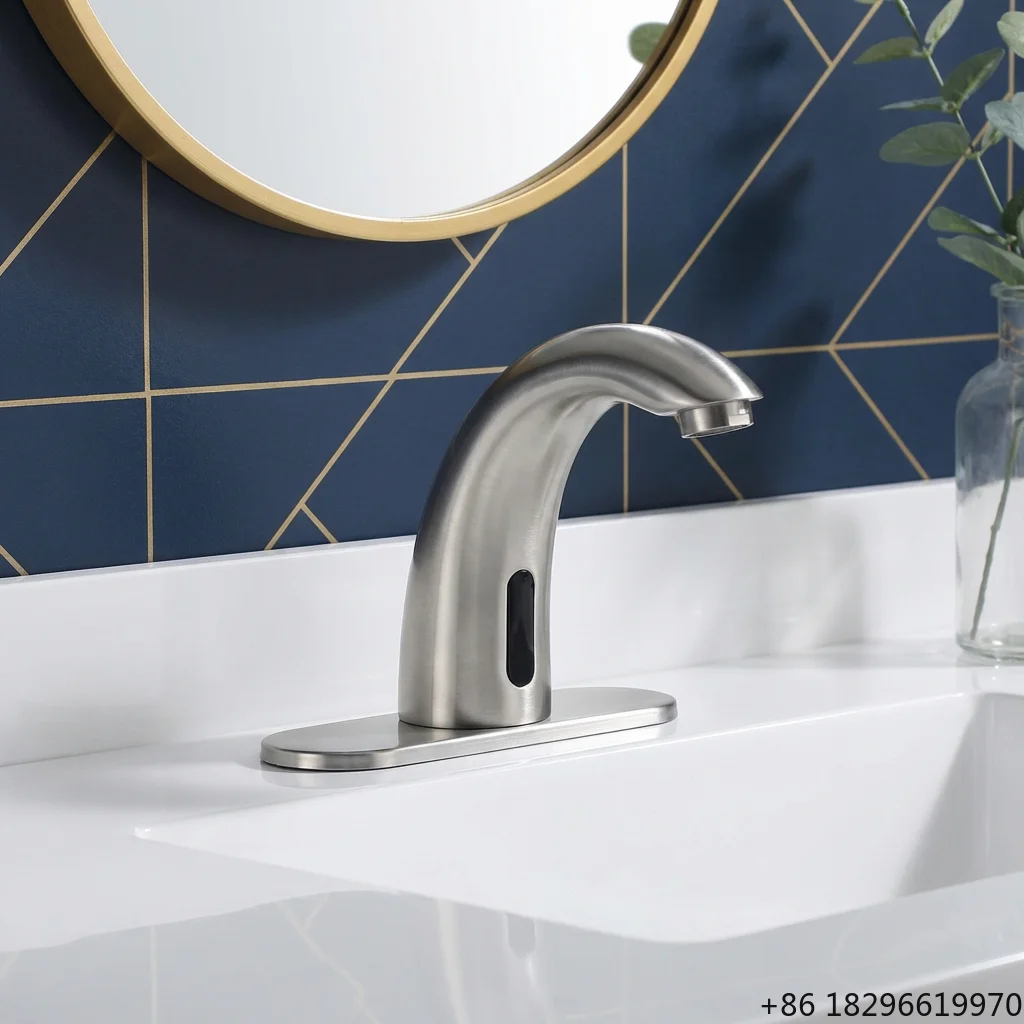 

Luxury Smart Digital Stainless Steel Bathroom Faucet Integrated Spout for Hotel