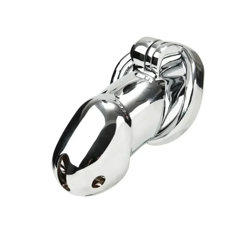 New Male Metal Clicking Penis Cage Lock Birdcage Chastity Cage Cock Ring  Restraints Escape Prevention Gay Sex Toy Sex Shop 18+