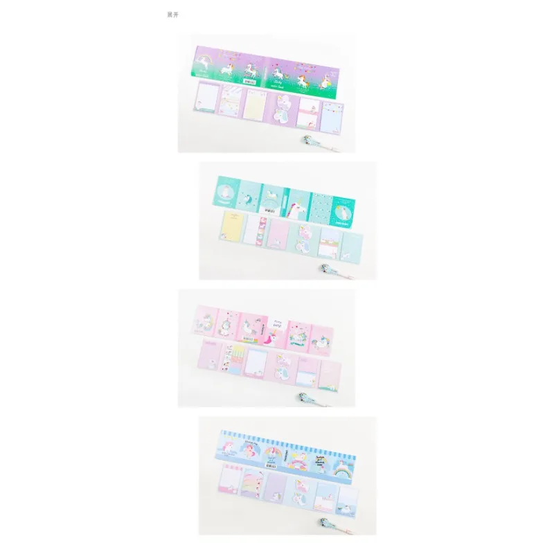Cute Cartoon Single Beast Horn Pony Notes, Folded N Times Sticky Note Book Random 1 Copy