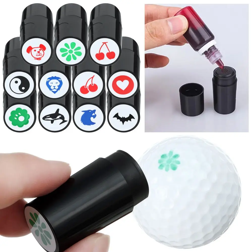 Sello de marcador de impresión de bola de Golf, sello de plástico de secado rápido, multicolores, accesorios de Golf, símbolo para regalo de golfista