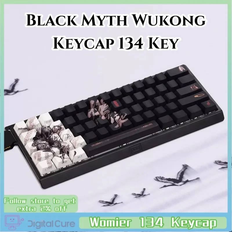 

Womier Black Myth Wukong Keycap 134 Key Original Factory Height Pbt Five Sided Thermal Sublimation Game Themed Key Cap