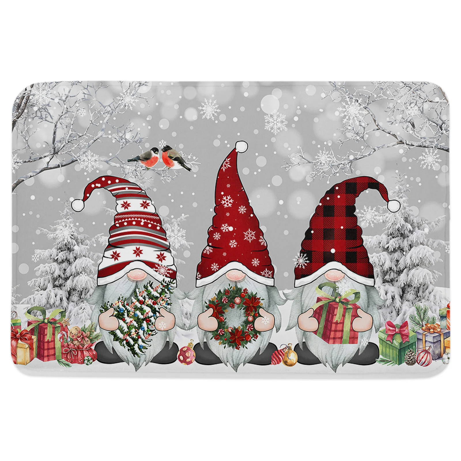 Christmas Snow Scene Snowflakes Gnome Doormat Home Decorations Carpet Navidad Ornament New Year Gifts Xmas Party Decor Rug Mat