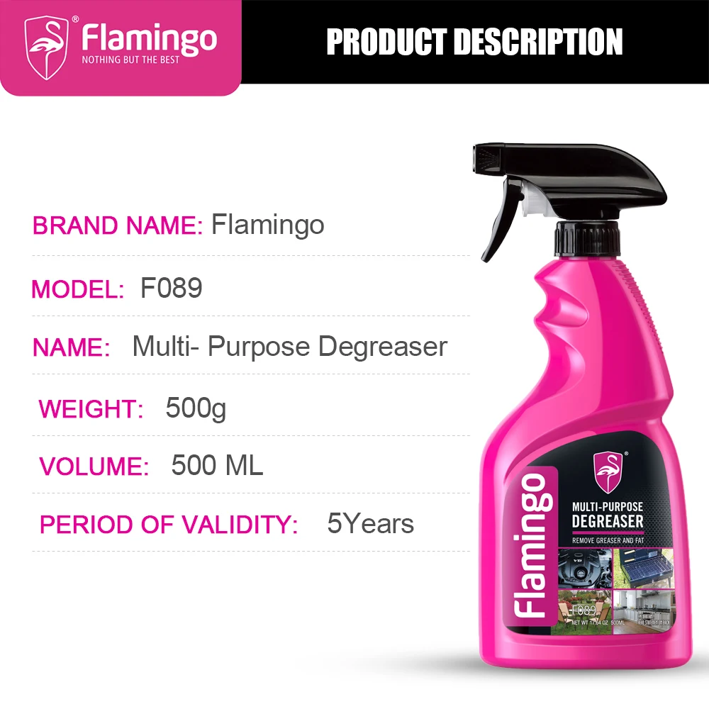 Flamingo F089 500ml Multi Purpose Degreaser Cleaner Spray For Car Wash Kitchen Sanitizing and Disinfecting Spray To Clean