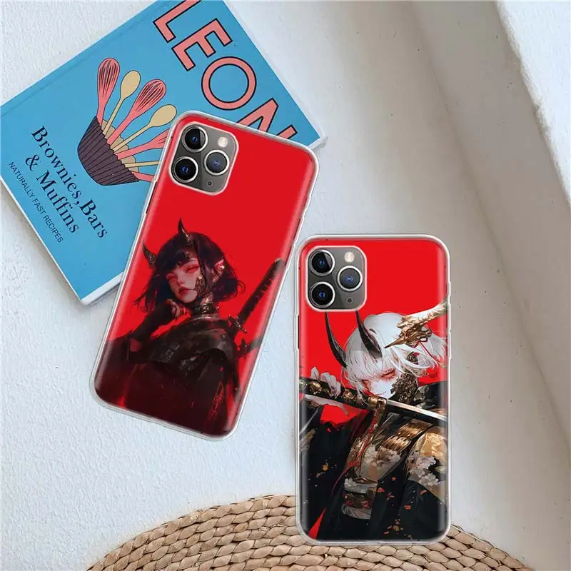 Red Anime Back Knife Girl Clear Case For Aplee iPhone 11 14 Pro 15 Plus 16 Pro Max 12 13 Mini XR X XS Max Clear TPU Phone Cover