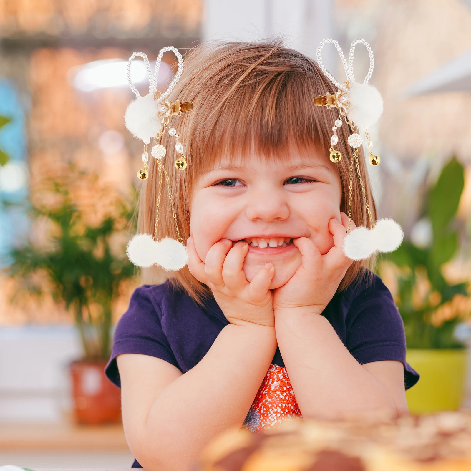 

Cute Bunny Ear Hair Clips Women Kids Toddler Headbands Ball Barrettes Easter Accessories Stylish Rabbit Ears Hairpins