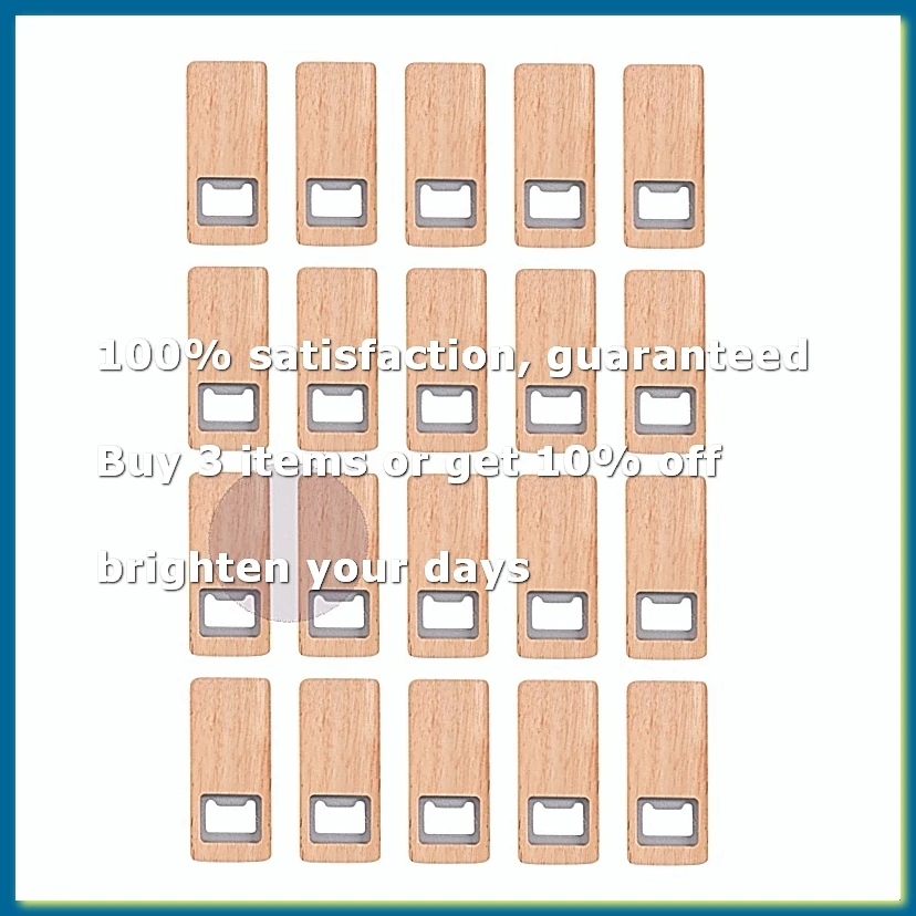 20Pcs Wood Beer Bottle Opener Wooden Handle Corkscrew Stainless Steel Openers Bar Kitchen Accessories Gift