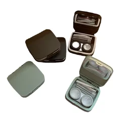 Black Contact Lenses Storage Box Black Elegant Lens Container Women Ins High Grade Contacts Lens Case Men Portable Travel Set