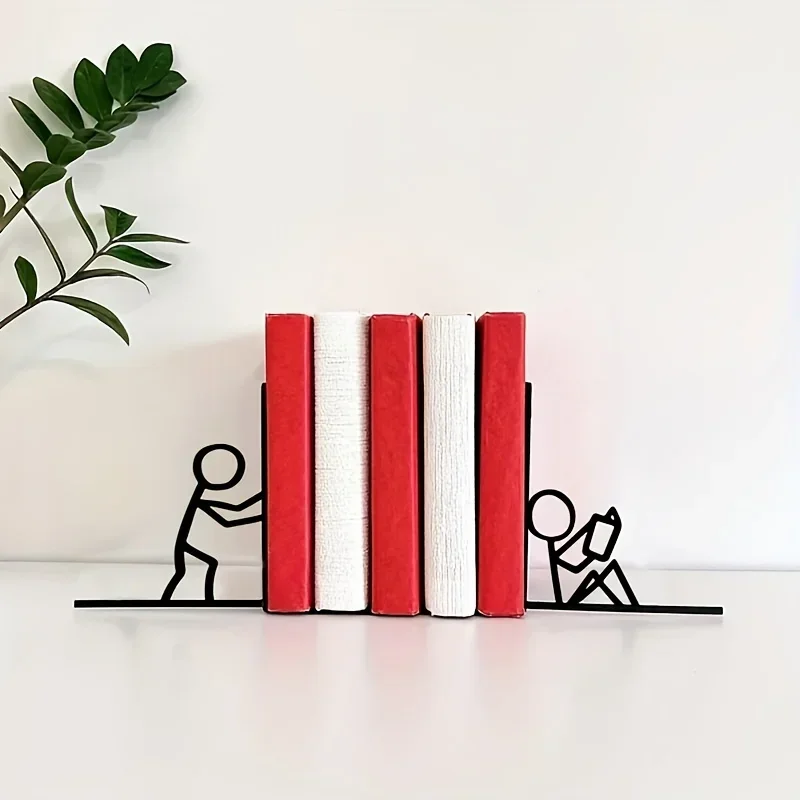 CIFBUY Cute Metal Bookends 2Pcs Iron Decor Sculpture Rust Proof Waterproof For Indoor Outdoor Living Room Bedroom Home