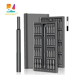WOZOBUY 63 In 1 Screwdriver Set Precision Magnetic Screw Driver Bits Torx Hex Bit Handle Mobile Phone Repair Screwdrive Kit Tool