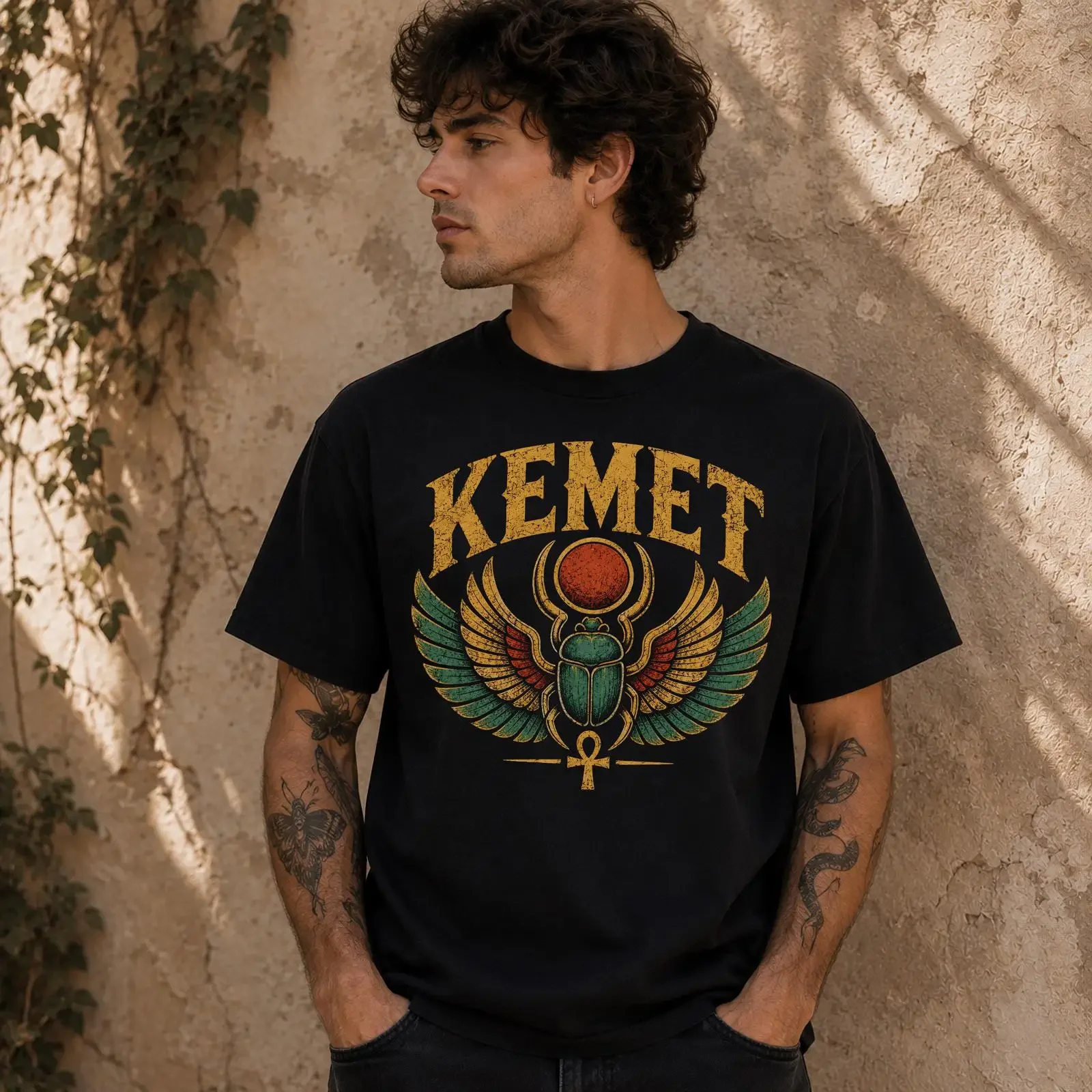 KemeT T Shirt Ancient Egypt Egyptian Winged Scarab Kemetic Pagan Mythology Lovers  vintage Washed Slightly designer clothes