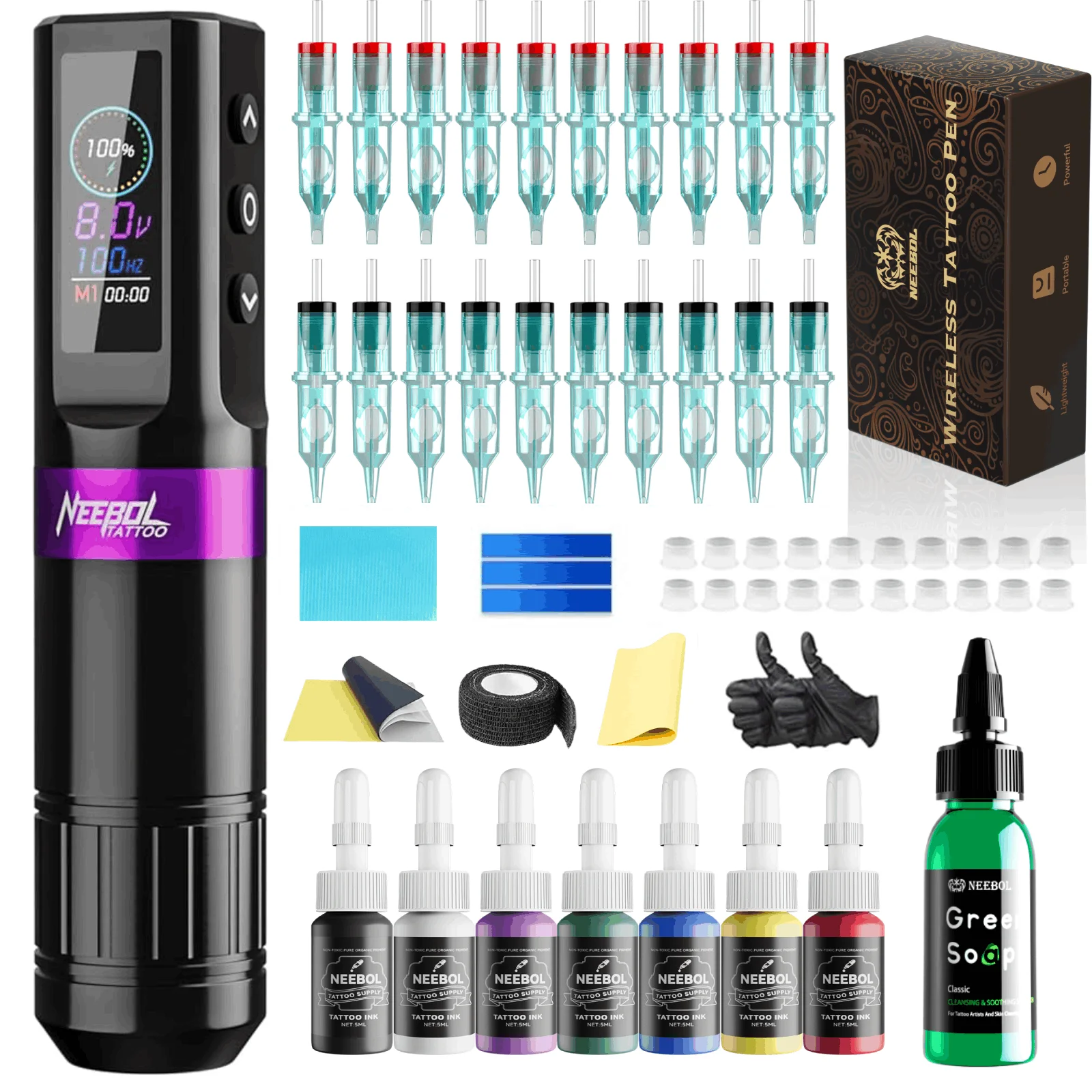 

Tattoo Kit Tattoo Gun Kit For Permanent Makeup Tattoo Machine Kit Wireless Tattoo Power Supply Tattoo Set Tattoo Gift