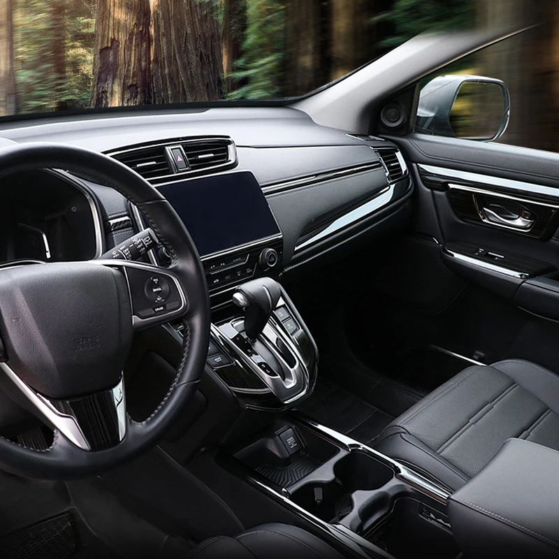 Dla Honda CRV CR-V 2017 2018 2019 2020 2021 akcesoria samochodowe do stylizacji wnętrze szczotkowany rysunek dekoracja ze stali nierdzewnej pokrywa