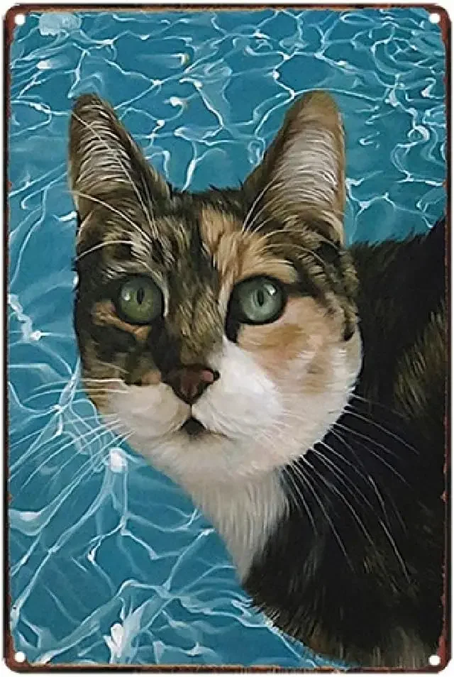 Staring Cat Animal Watching Metal Tin Signs Vintage Retro Poster Tin Paintings Wall Decor Home Art Bar Pub Diner Cafe Garag s
