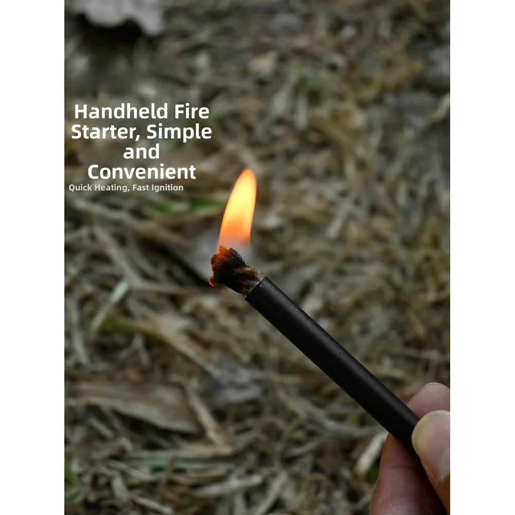 Waterproof Tinder Rope for Camping Fire Starting Waxed Hemp with Aluminum Handle Lightweight Portable Outdoor Ignition Tool