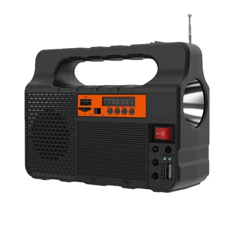 Solar small power flashlight radio, TF Bluetooth player, USB charging lighting emergency multi-function