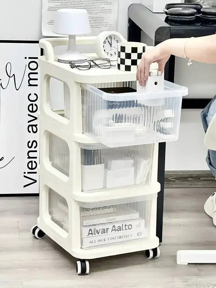 

Cream Style Living Room Sofa Beside Salon Trolley Bedroom Snacks Bedside Salon Trolley Carrello Attrezzi Beauty Furniture HYST