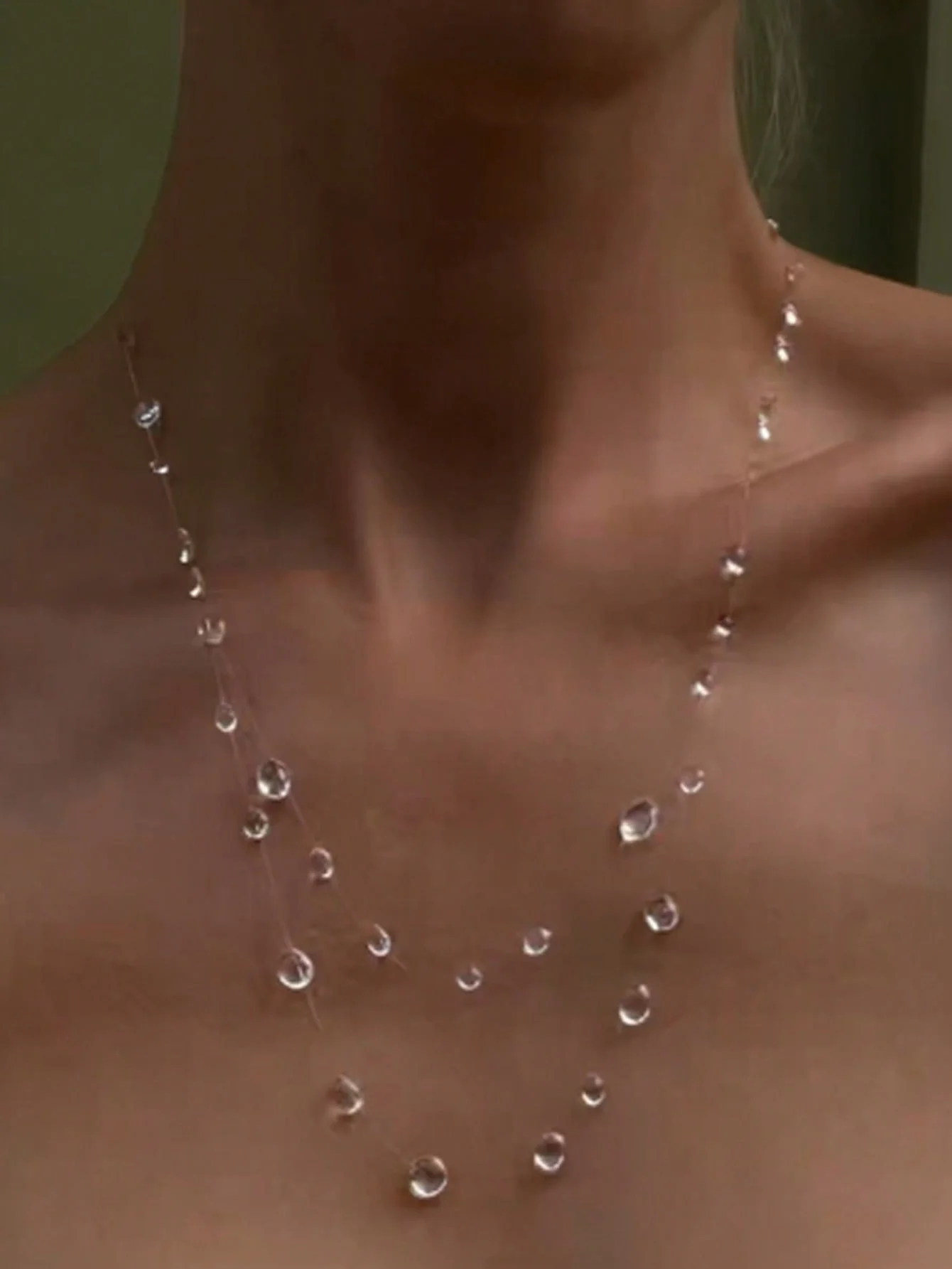 Niche Popular Clear Dewdrop Series Clavicle Chain Flower Necklace For Women Wedding Birthday Party and Daily Wearing Gifts