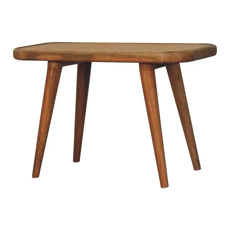 Solid Wood Rattan Bench for Indoor/Outdoor Use - Stylish and Durable Furniture Piece