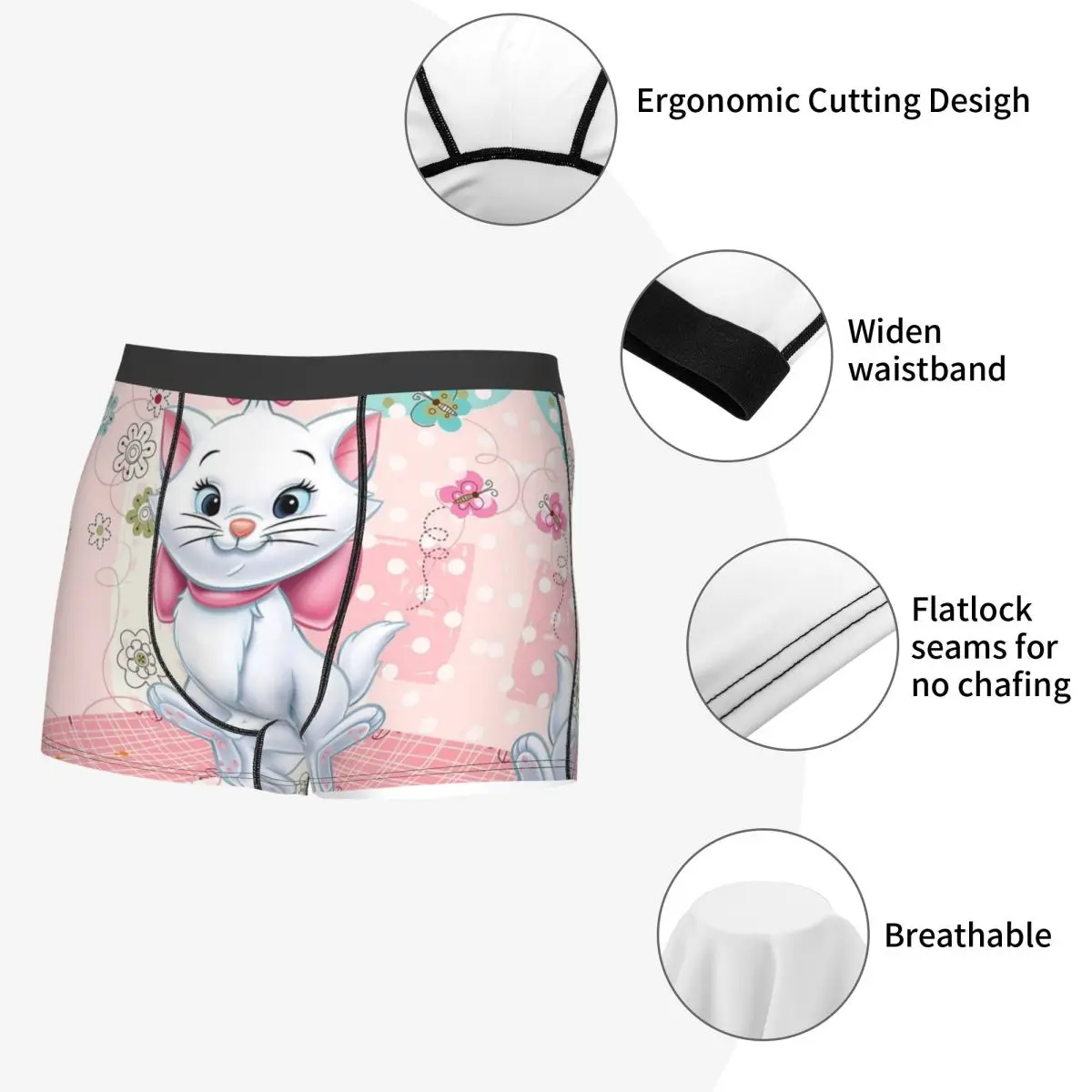 Custom Movie Marie Cat Boxer Shorts For Homme 3D Print Funny Kitten Film Underwear Panties Briefs Breathable Underpants