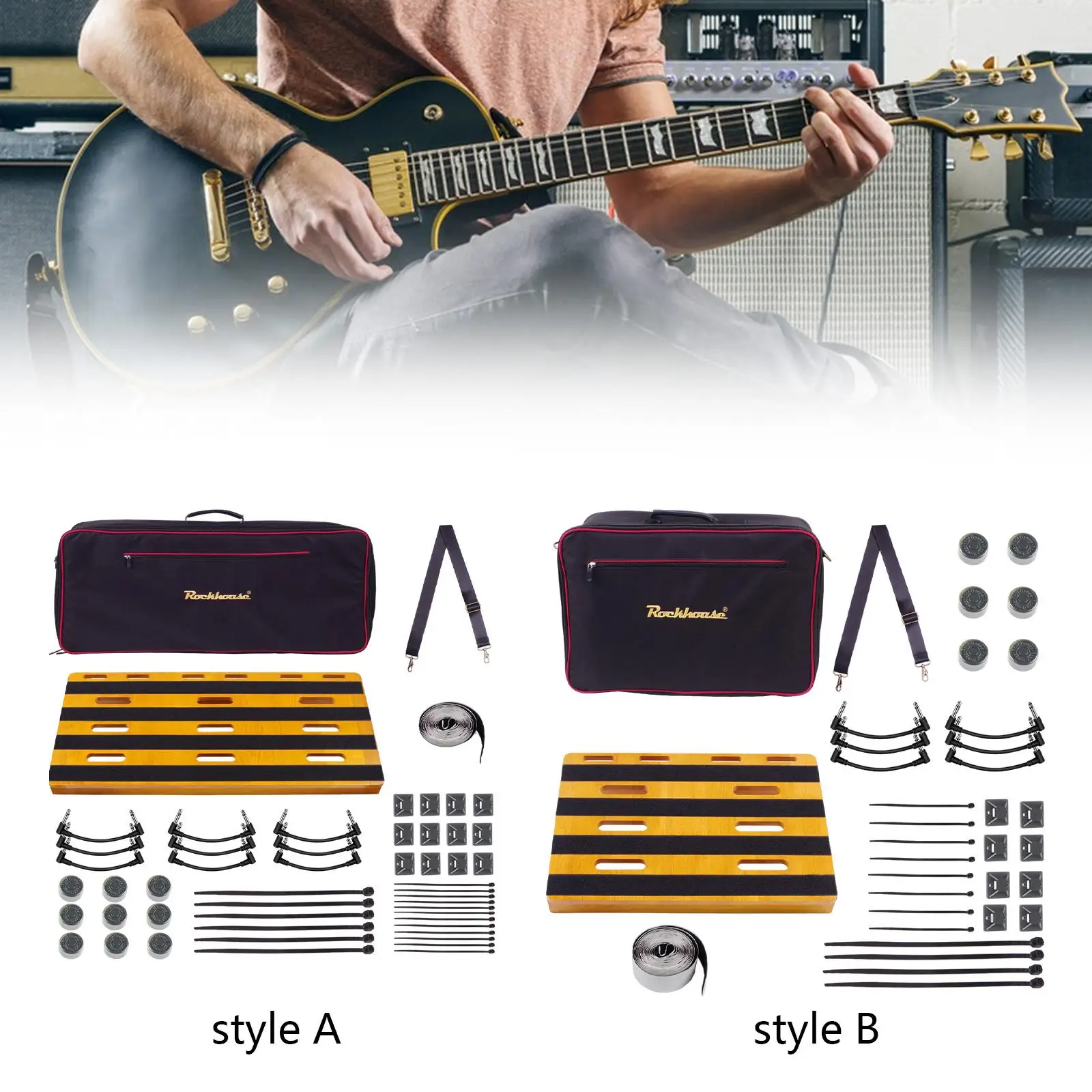 

Electric Guitar Pedal Board, Guitar Accessories Parts, Multifunction Stable Electric Guitar Effect Pedal Single Track Board,