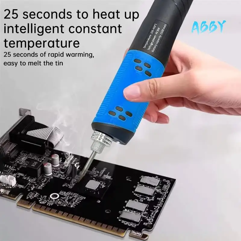 

ABBY-портативный USB беспроводной электрический паяльник со светодиодным цифровым дисплеем паяльная ручка перезаряжаемый паяльник инструмент
