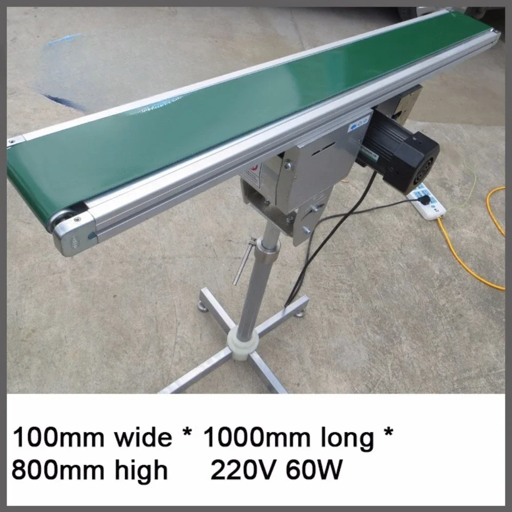 High Quality Adjustable Belt Conveyor With Single Foot, Factory Supply 100mm Wide* 1000mm Long Compact Conveyor With Variable
