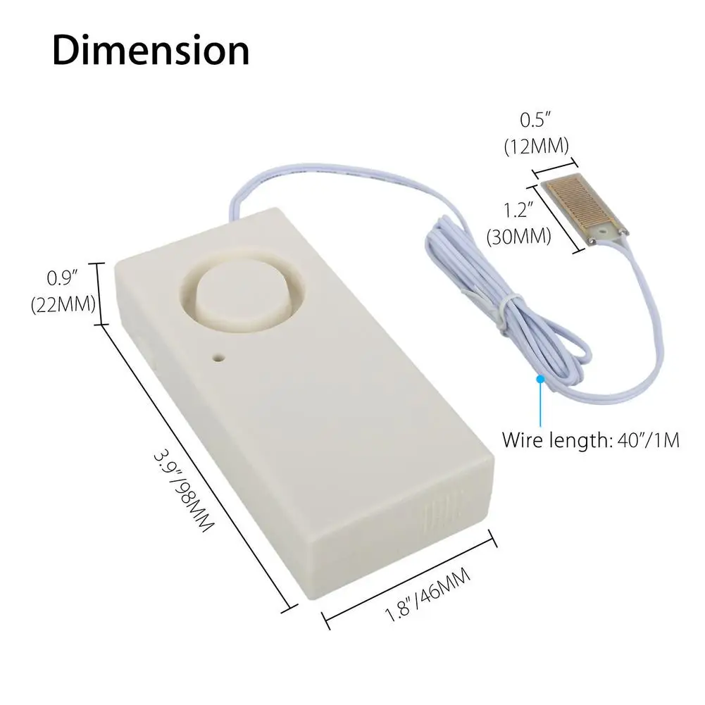 Alarme de inundação do detector do sensor de vazamento de água de 3 blocos para o trabalho 130db do porão sozinho a pilhas (excluindo a bateria)