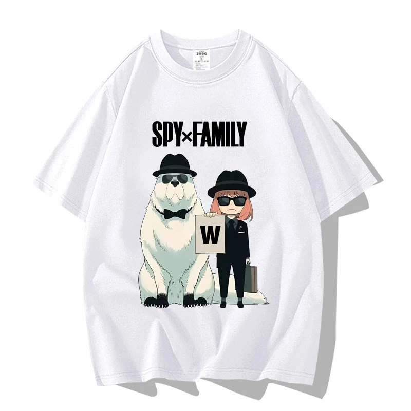 مينيسو جاسوس X الأسرة انمي ياباني أنيا فورجر جرافيك طباعة تي شيرت الشارع الشهير الرجال النساء موضة قصيرة الأكمام حجم كبير للجنسين #3
