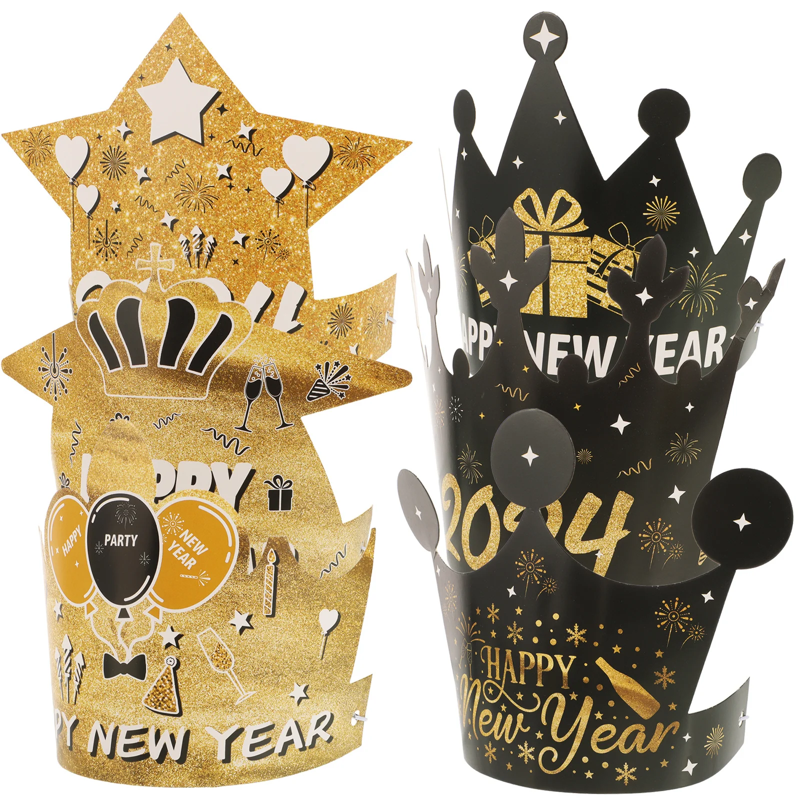 

12pcs New Year Hats Happy New Year 2023 Party Supplies Decorations Paper Hat Festival Photo Prop Party Favors For Adults