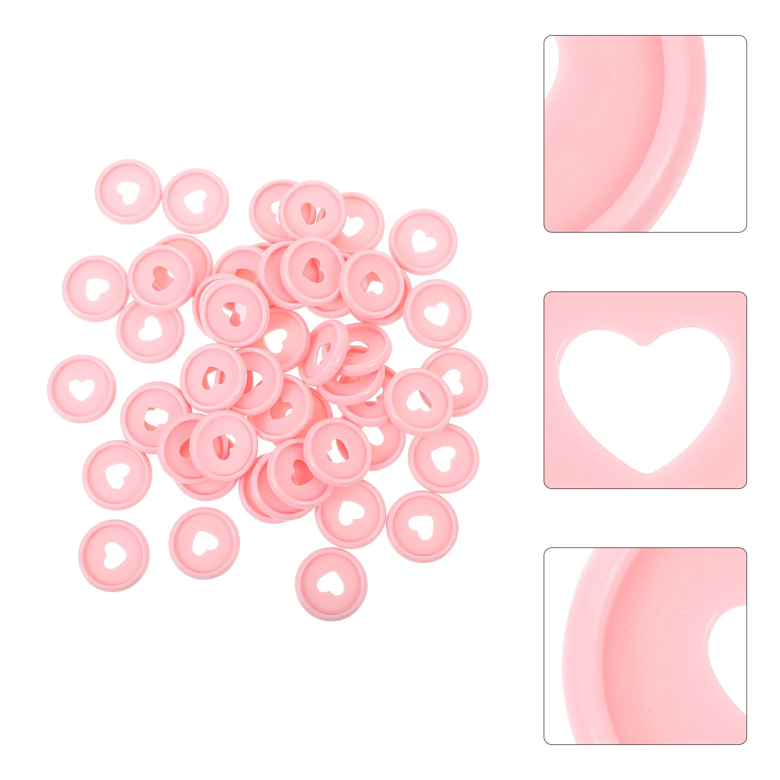 50 Pcs Love Mushroom Hole Binding Buckle Binder Clips Bulk College Ruled Notebook Notebooks Round Discs CD