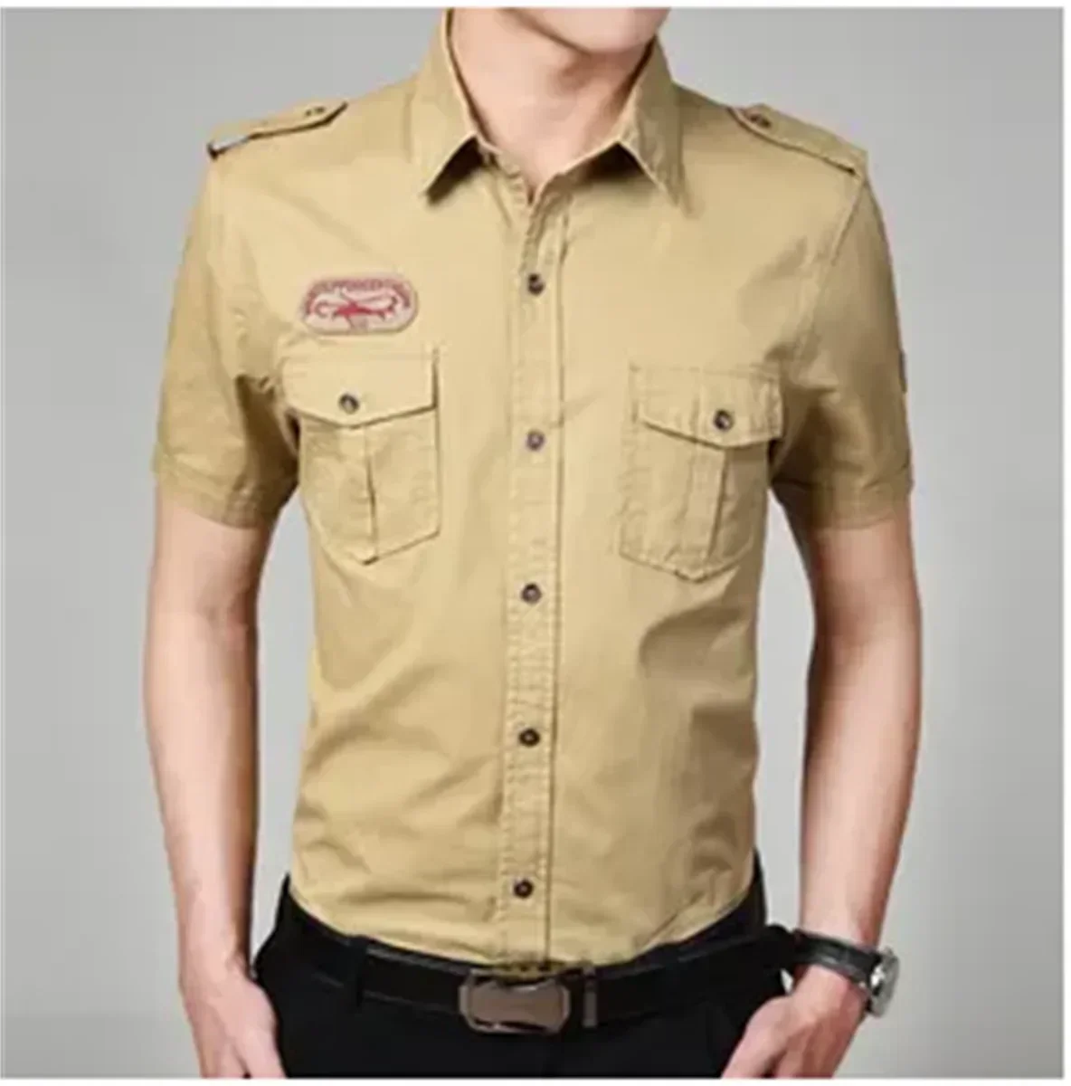 เสื้อทหารแขนสั้นเยอรมันสมัยสงครามโลกครั้งที่สอง ปี 2026 สำหรับผู้ชาย