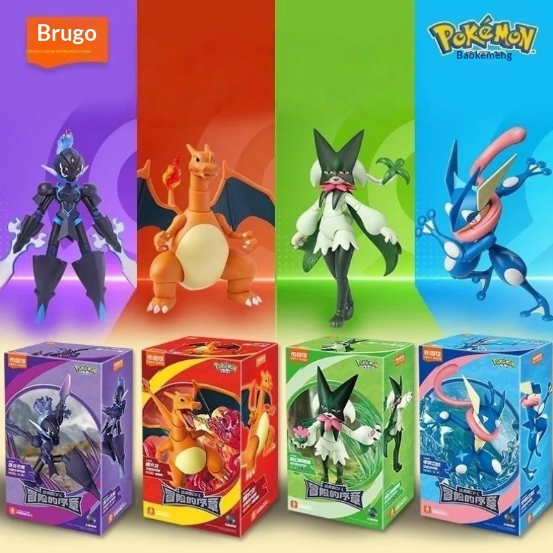 

Blokees Model Pokemon Toys Assembly Model Meowscarada Ceruledge Charizard Greninja Collectible Robot KitsGift Models Kids