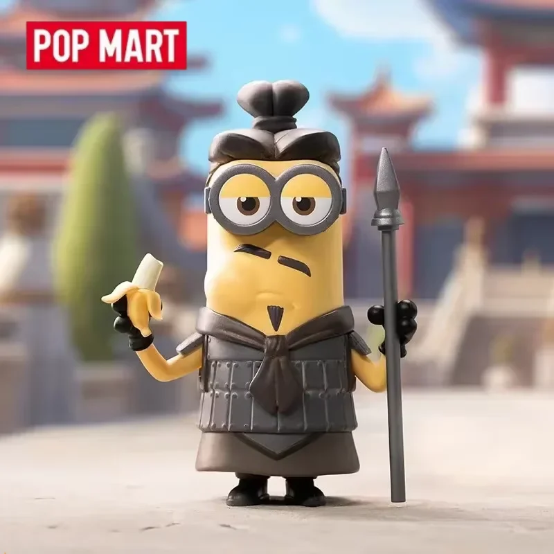 POP MART Minions Reiseberichte von China Serie Anime Action Figure Guess Bag Ornament Figurines Home Decor Desktop Dolls Model